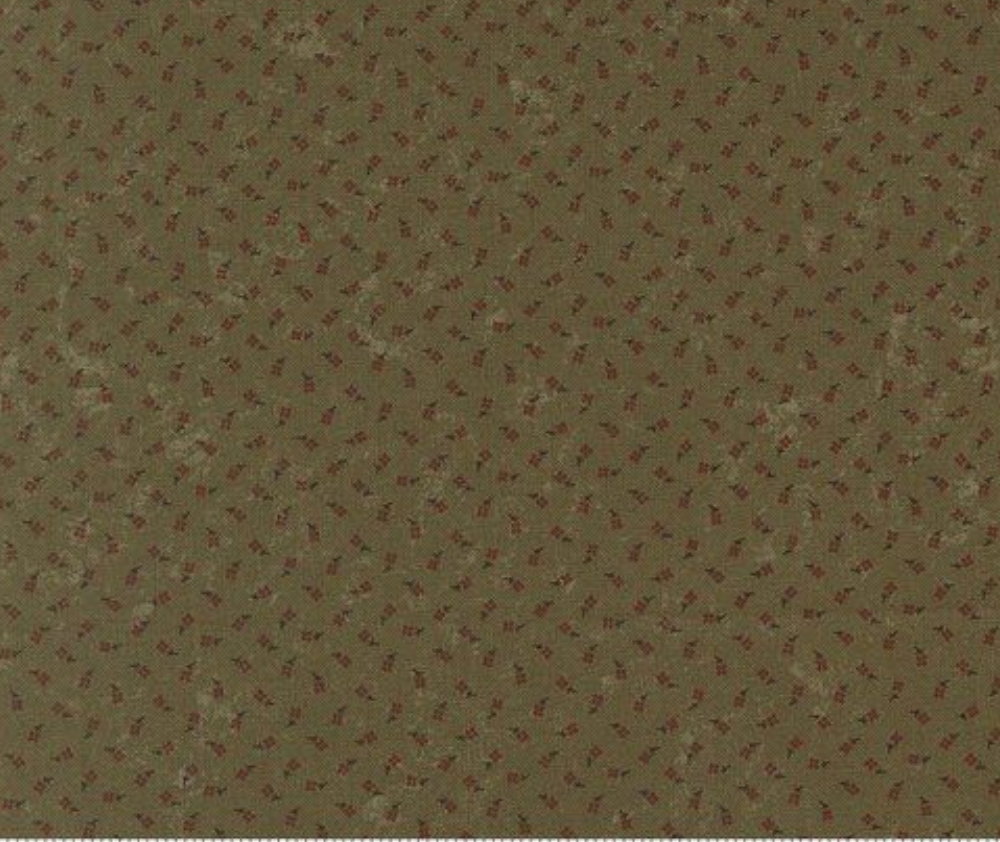 A Vintage Christmas Berries Green - 0.1m - 100% Cotton Fabric