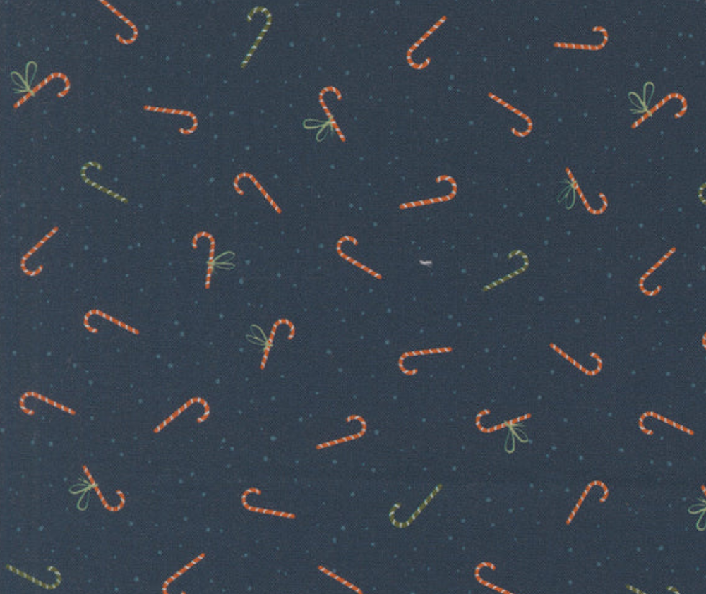 Candy Canes Midnight - 0.1m 100% Cotton Fabric