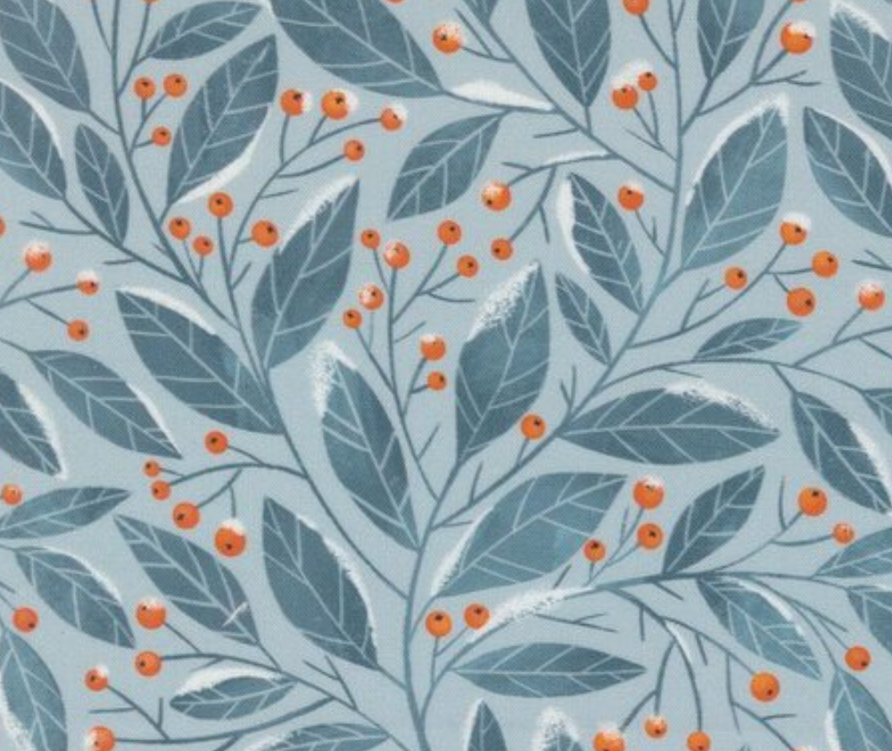 Christmas Greenery Sky - 0.1m 100% Cotton Fabric