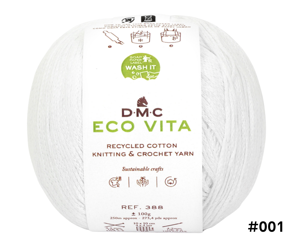 DMC Eco Vita Recycled Cotton Knitting & Crochet Yarn - Various Colours