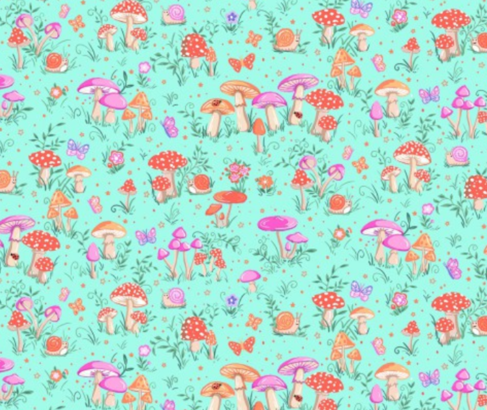 Fairy Dust Toad Stools -100% Cotton - 10cm Increments