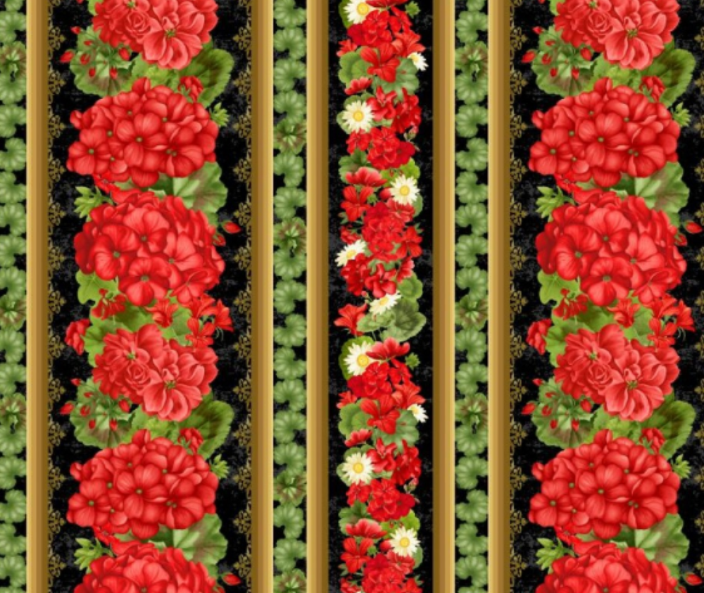 Scarlet Beauty Geranium Stripe Black - 10cm Increments