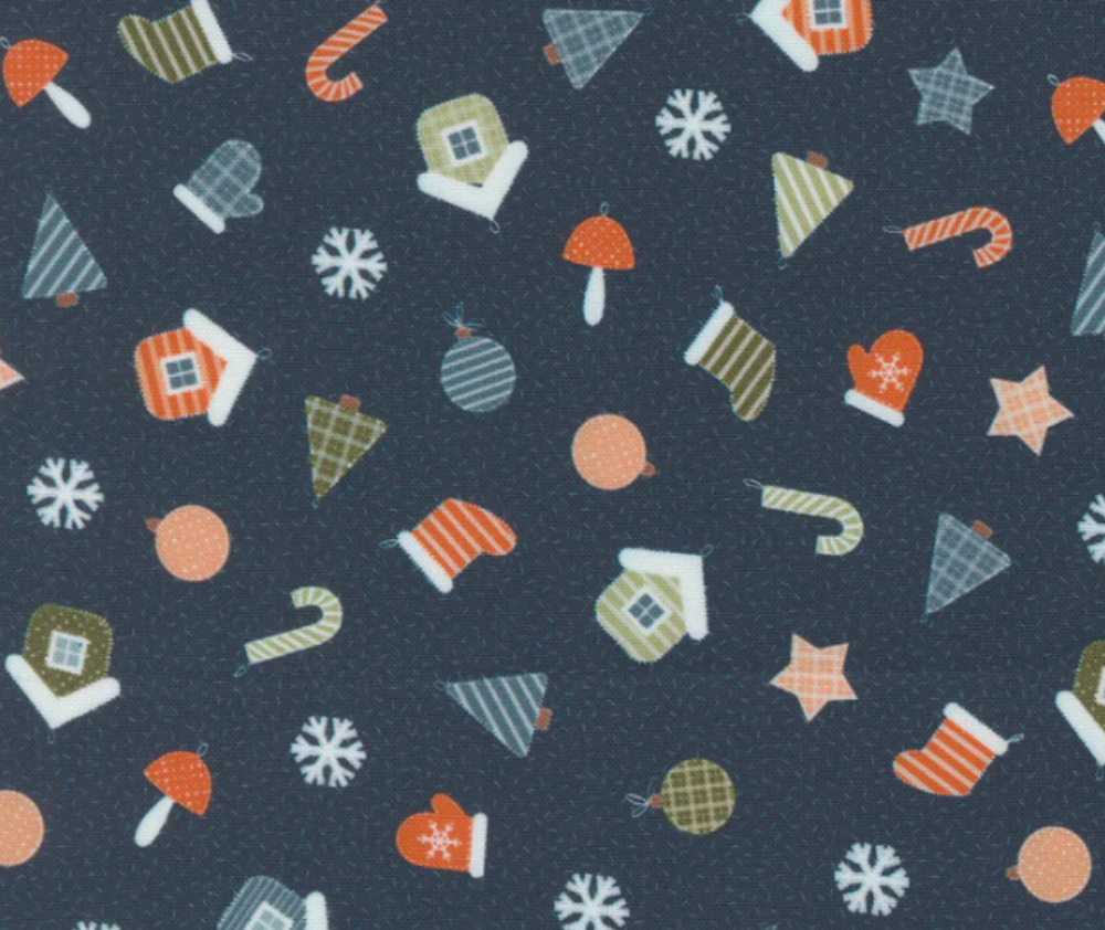 Handmade Ornaments Midnight - 0.1m 100% Cotton Fabric