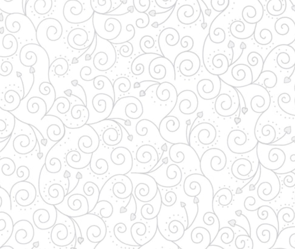 Stof Christmas - Heart Swirls - White/Silver