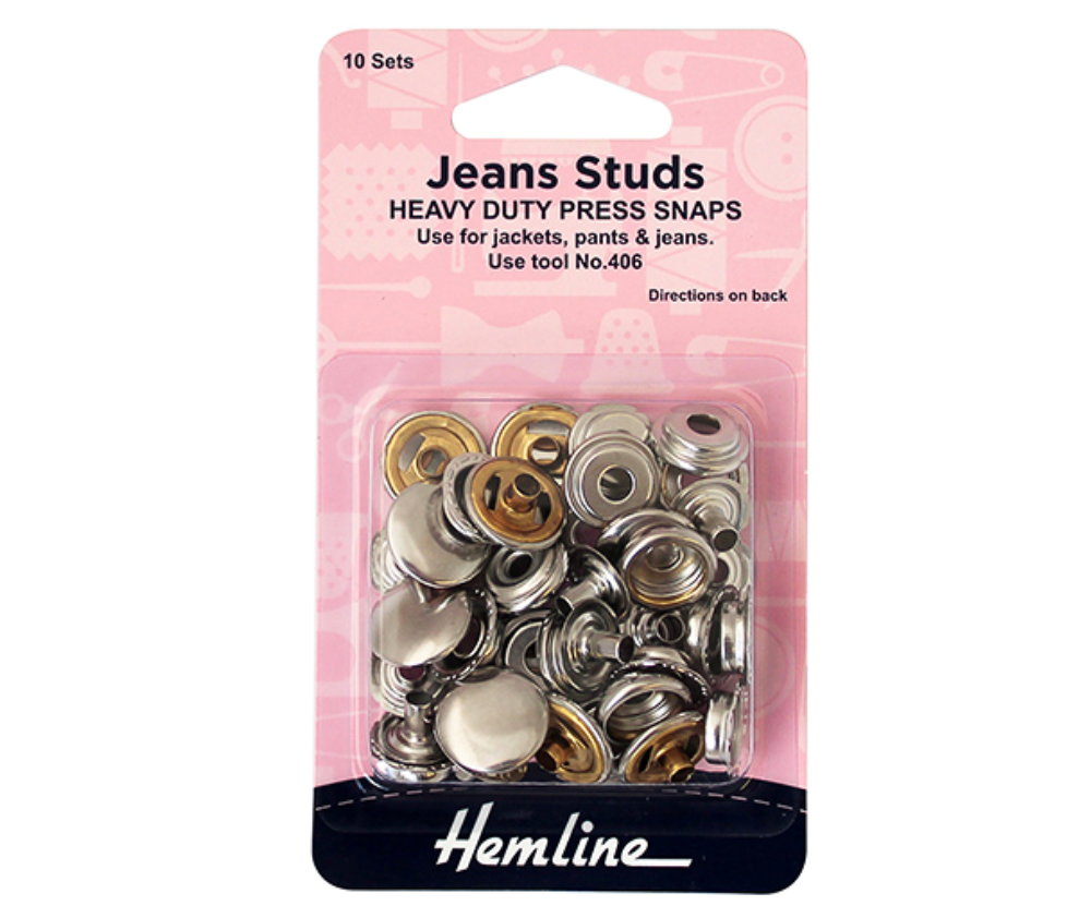 Hemline Jean Studs - Nickel
