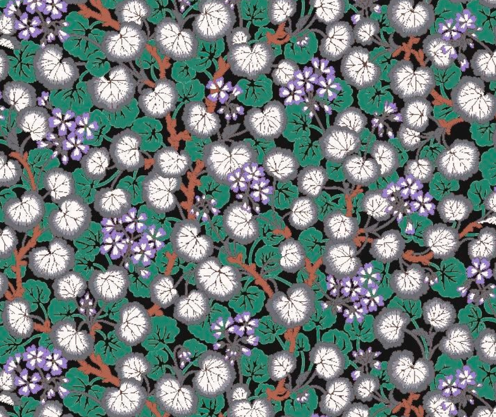 Kaffe Fassett Climbing Geraniums Black - 0.1m