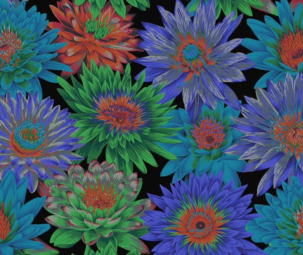 Kaffe Fassett Tropical Water Lilies Dark - 0.1m
