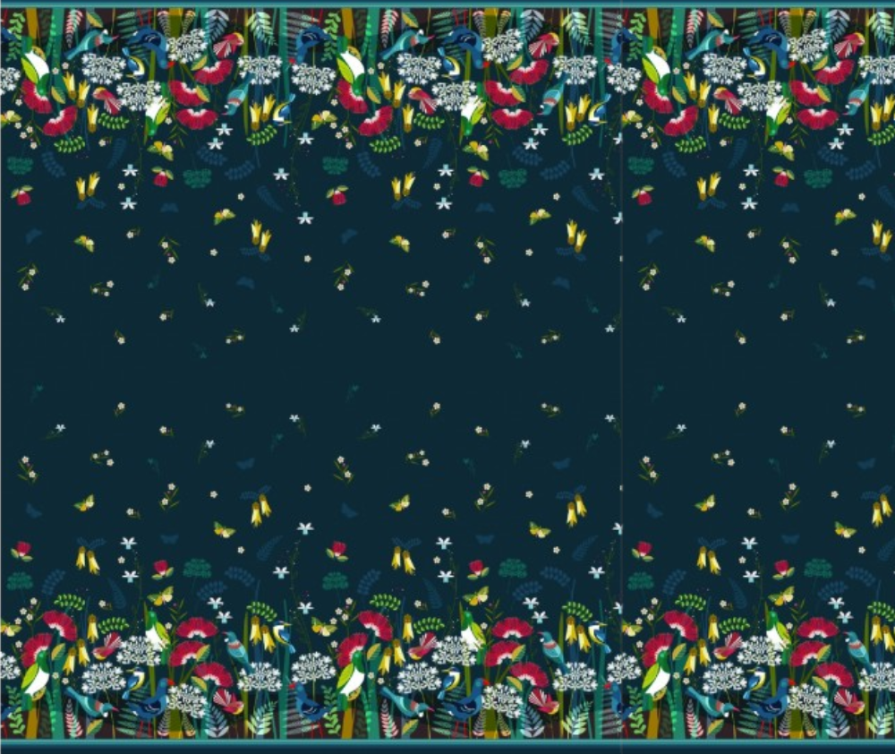 Kiwiana Twilight Double Border Navy - 0.1m