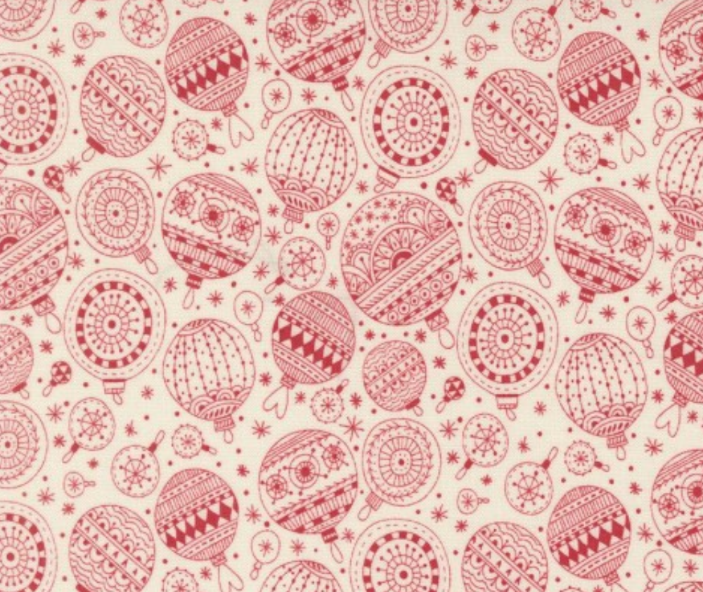 Ornaments Red 100% Cotton - 0.1m