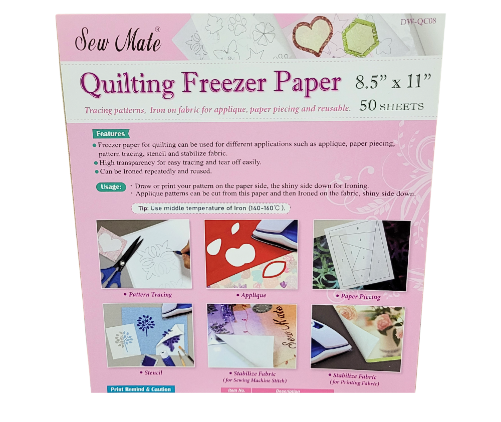 Quilting Freezer Paper 8.5 x 11 Inches - 50 Sheets