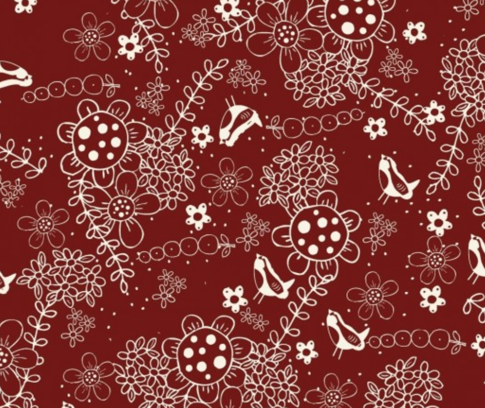 Lynnette Anderson Red Velvet Floral Red