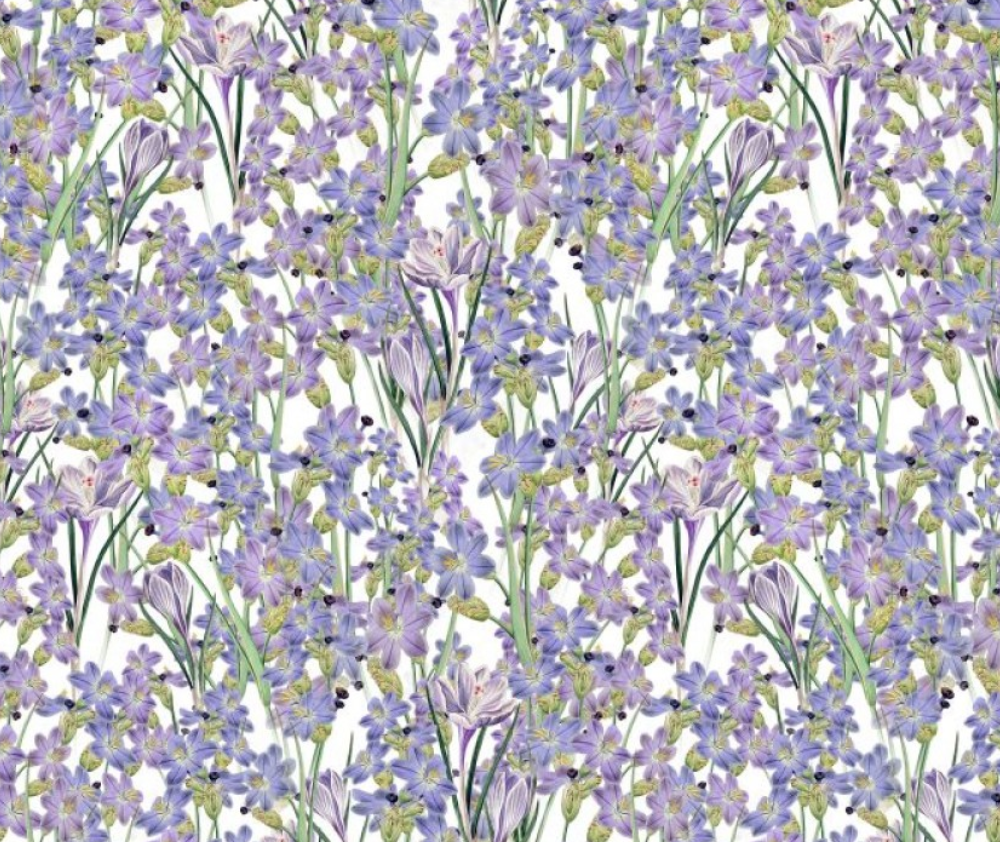 Spring Garden Floral Purple - 10cm Increments