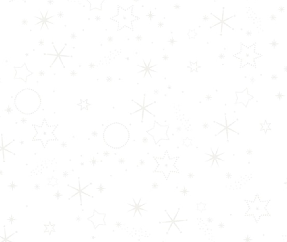 Stof Christmas - Stars - White/White