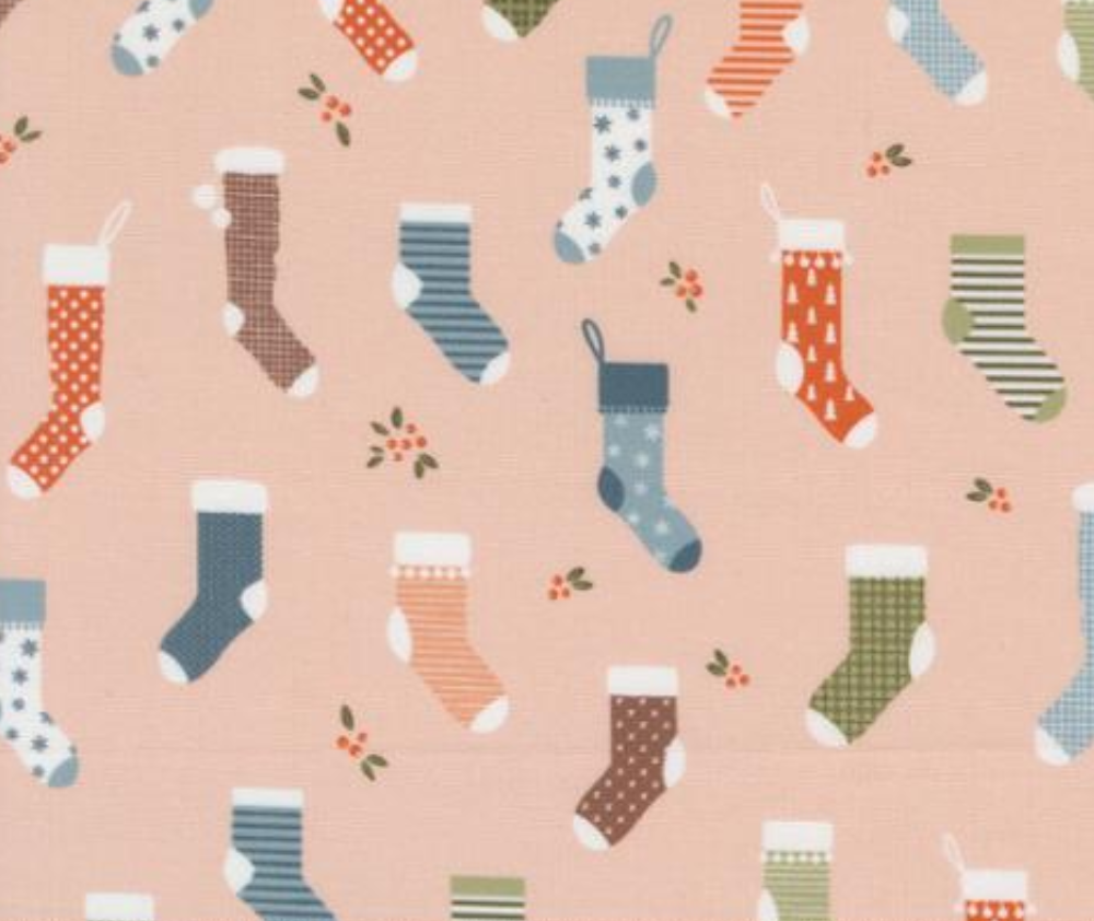 Sweet Stockings Bubblegum - 0.1m 100% Cotton Fabric