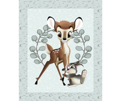 Bambi Nursery 100% Cotton Fabric - 90cm Panel