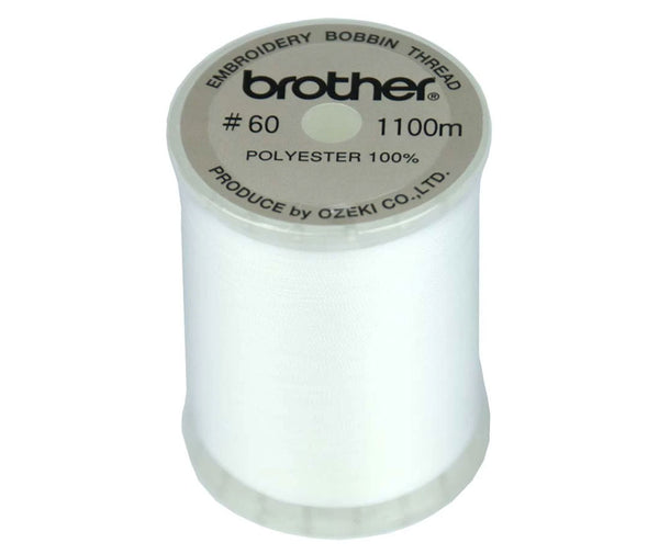 Brother SAEBT White Embroidery Bobbin Thread - 1100 yards/60