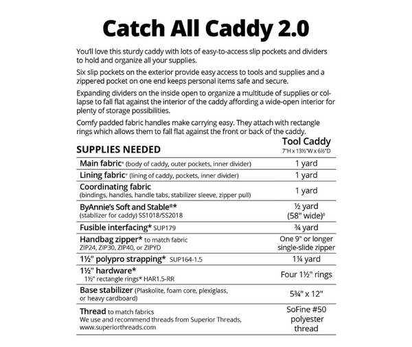 Catch All Caddy 2.0 Patterns ByAnnie Sew It