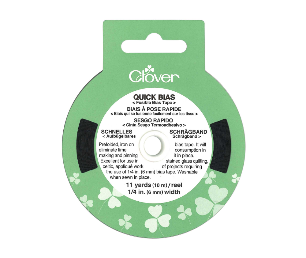 Clover Fusible Bias 6mm x 10m - Black
