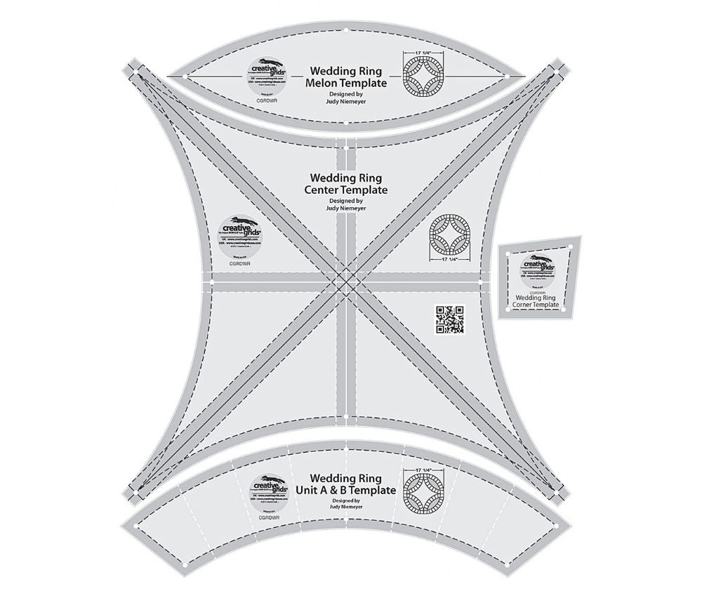 Creative Grids Double Wedding Ring Templates Quilt Ruler