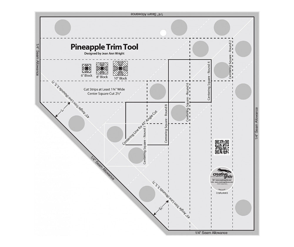 Creative Grids Pineapple Trim Tool For 6, 8 Or 10" Finished Blocks