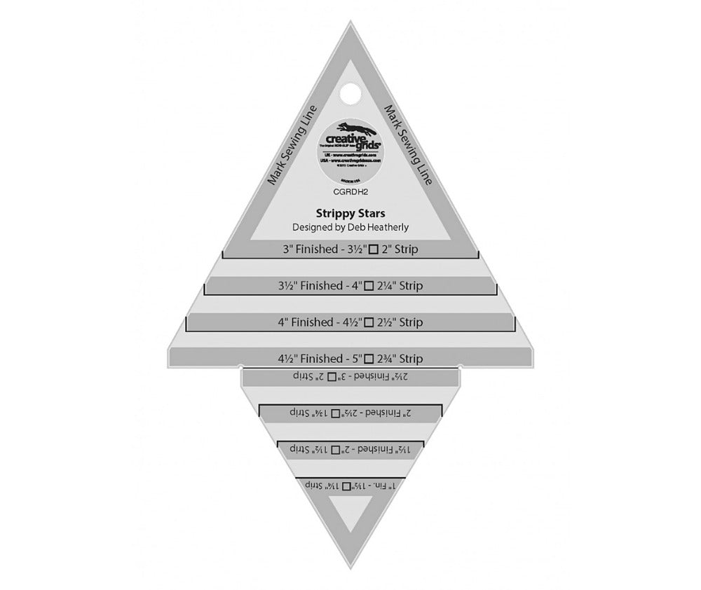 Creative Grids Strippy Stars Tool 5" x 7-1/2" Quilt Ruler