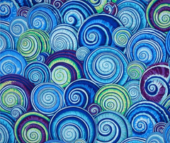 Spiral Shells 100% Cotton Fabric - 10cm Increments