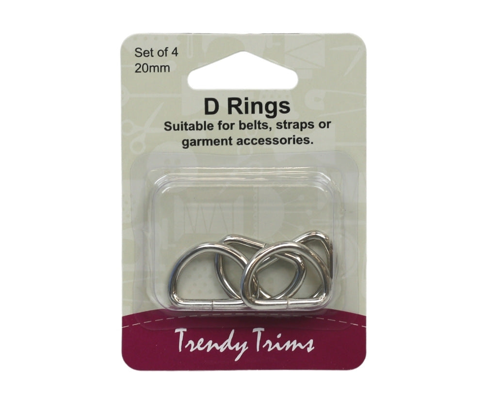 Metal D Rings - 20mm - Hemline