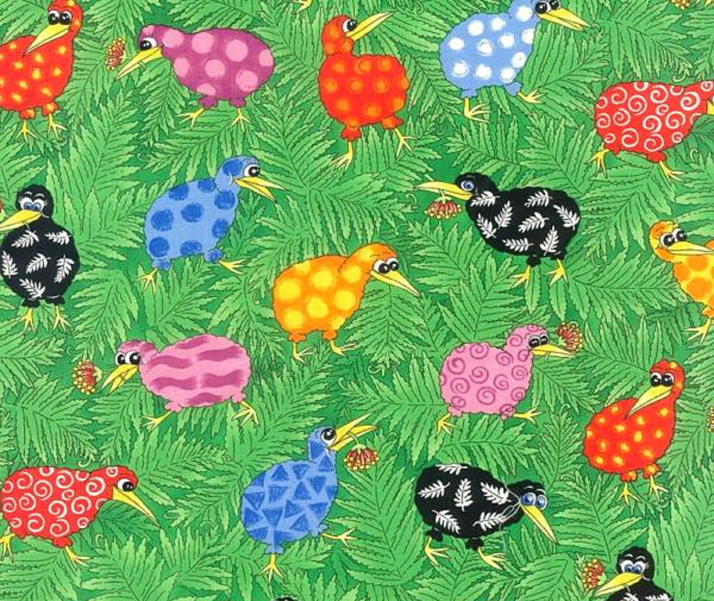 Kiwiana 100% Cotton Fabric - 10cm Increments