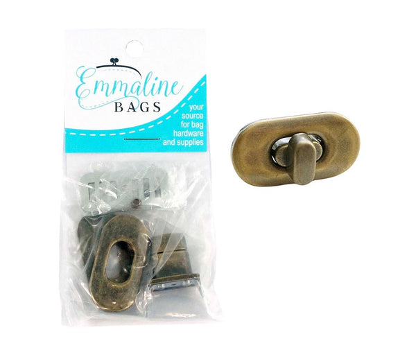 Small Turn Lock - Antique Brass by Emmaline Bags – Sew It