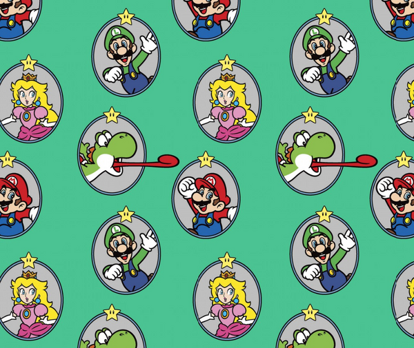 Super Mario 100 Cotton Fabric 10cm Increments Sew It