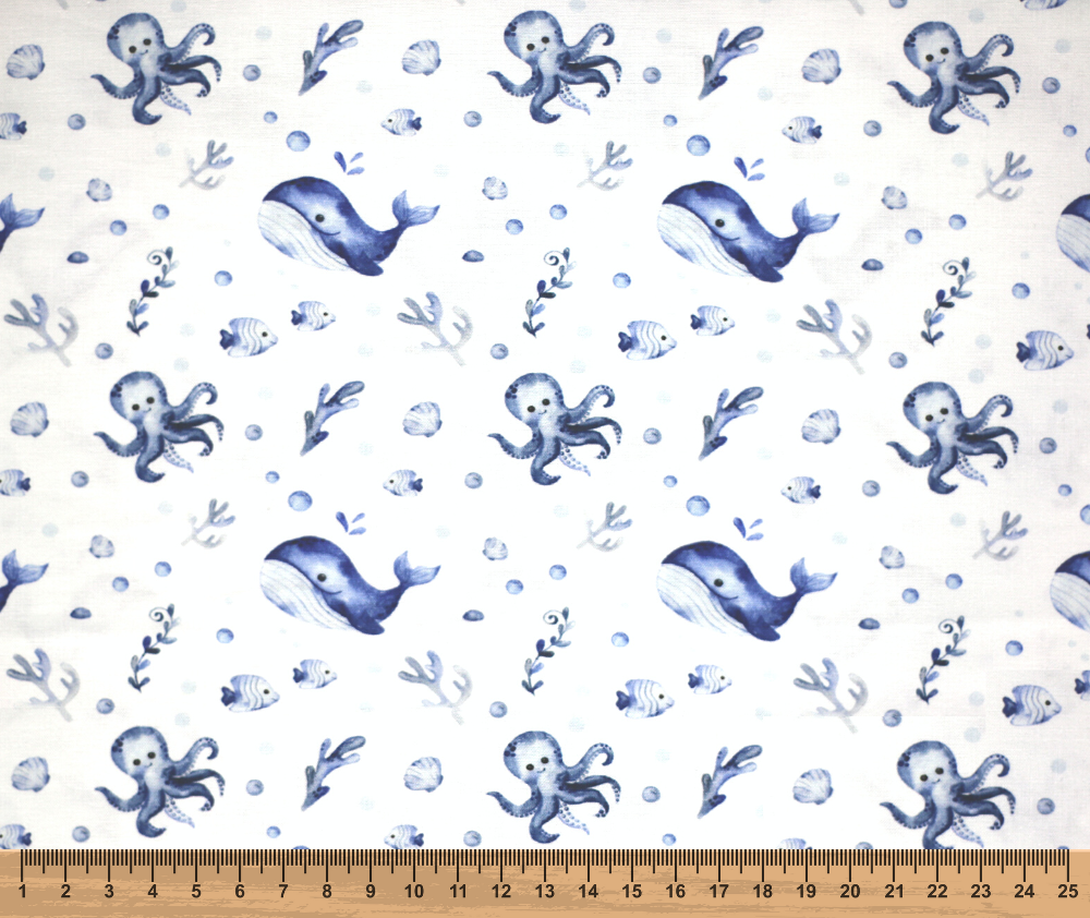 Whale of a Time 100% Cotton Fabric