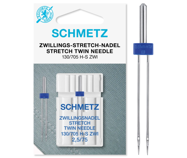 Schmetz Domestic Sewing Machine Stretch Twin Needle 2.5/75