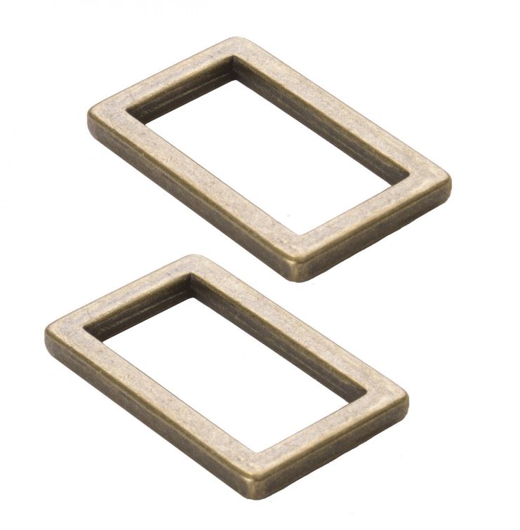 By Annie 1" Flat Rectangle Ring - Antique Brass- Set of Two