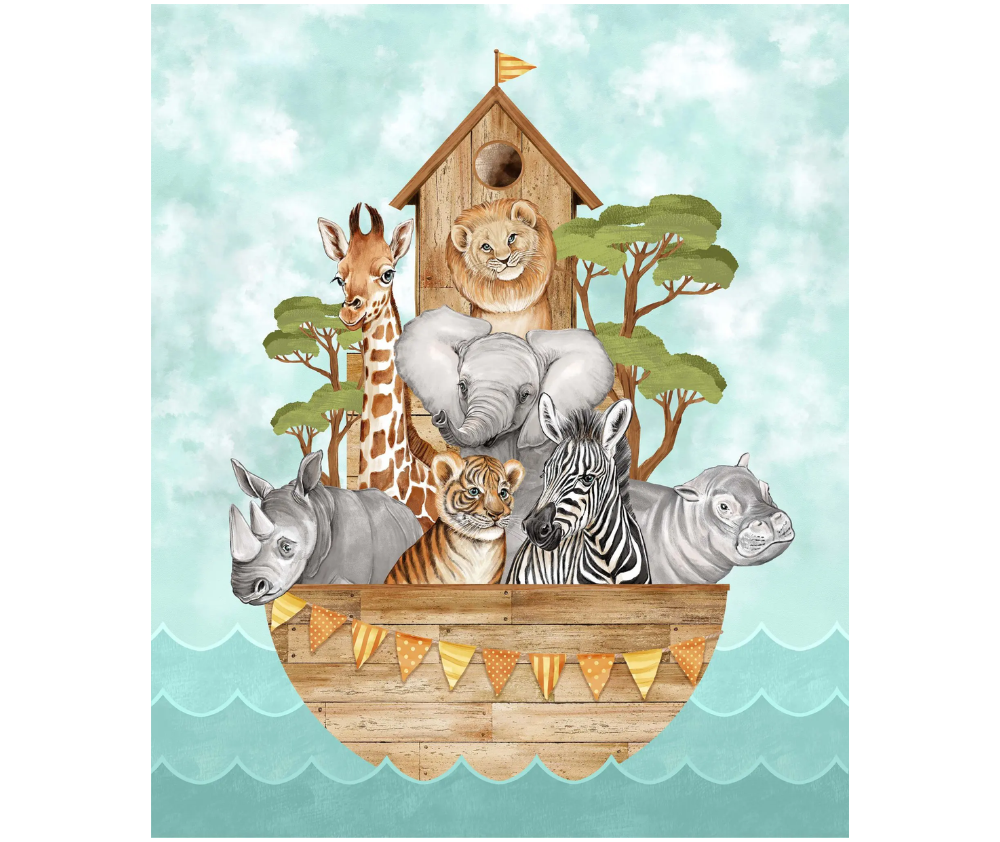 Baby Safari 100% Cotton Fabric - 36" Panel