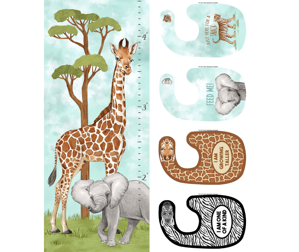 Baby Safari 100% Cotton Fabric - 36" Panel