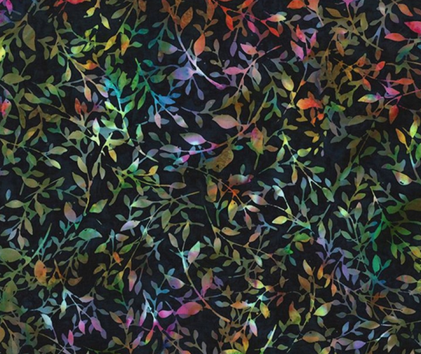 Bali Batik Leaves on Stem Aurora - 0.1m