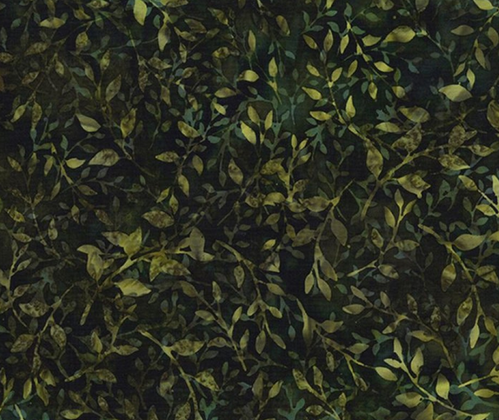 Bali Batik Leaves on Stem Verde - 0.1m