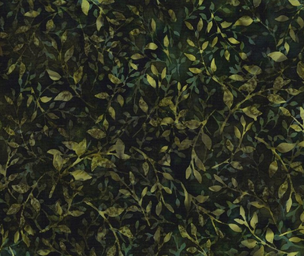 Bali Batik Leaves on Stem Verde - 0.1m