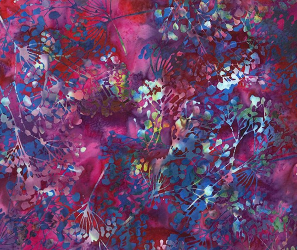 Bali Batik Stem Of Flowers Fuchisa - 0.1m