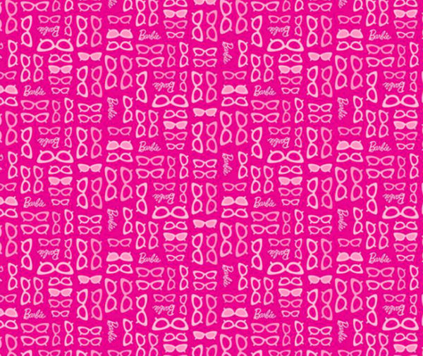 Barbie World Hot Pink Glasses 100% Cotton - 10cm Increments