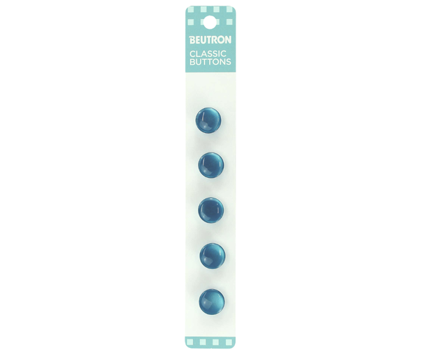 Beutron Classic 1-Hole Buttons 5-Pack - Blue 12mm