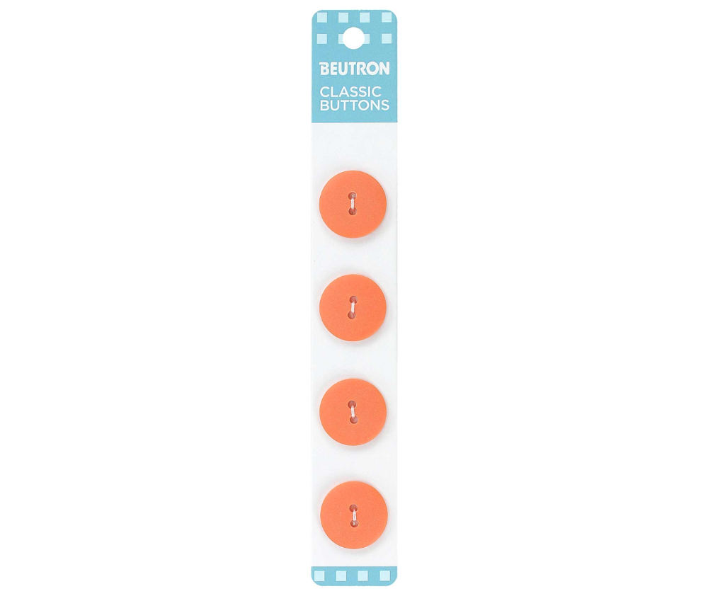 Beutron Classic 2-Hole Buttons 4-Pack - Orange 18mm