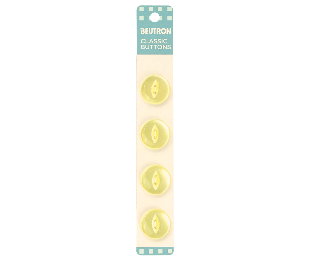 Beutron Classic 2-Hole Buttons 4-Pack - Yellow 18mm