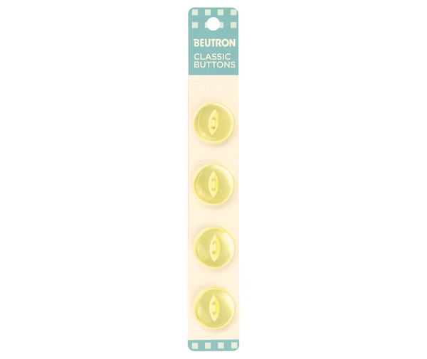 Beutron Classic 2-Hole Buttons 4-Pack - Yellow 18mm