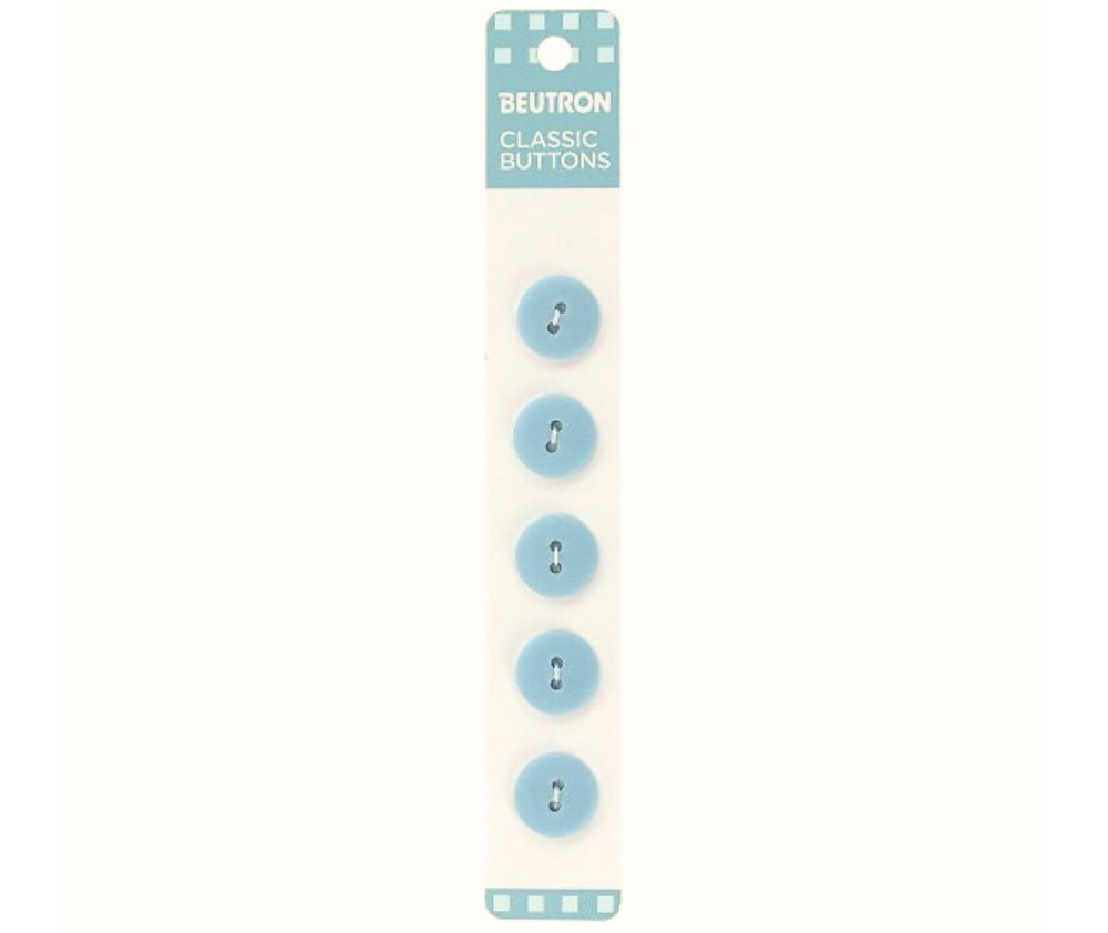Beutron Classic 2-Hole Buttons 5-Pack - Light Blue 14mm