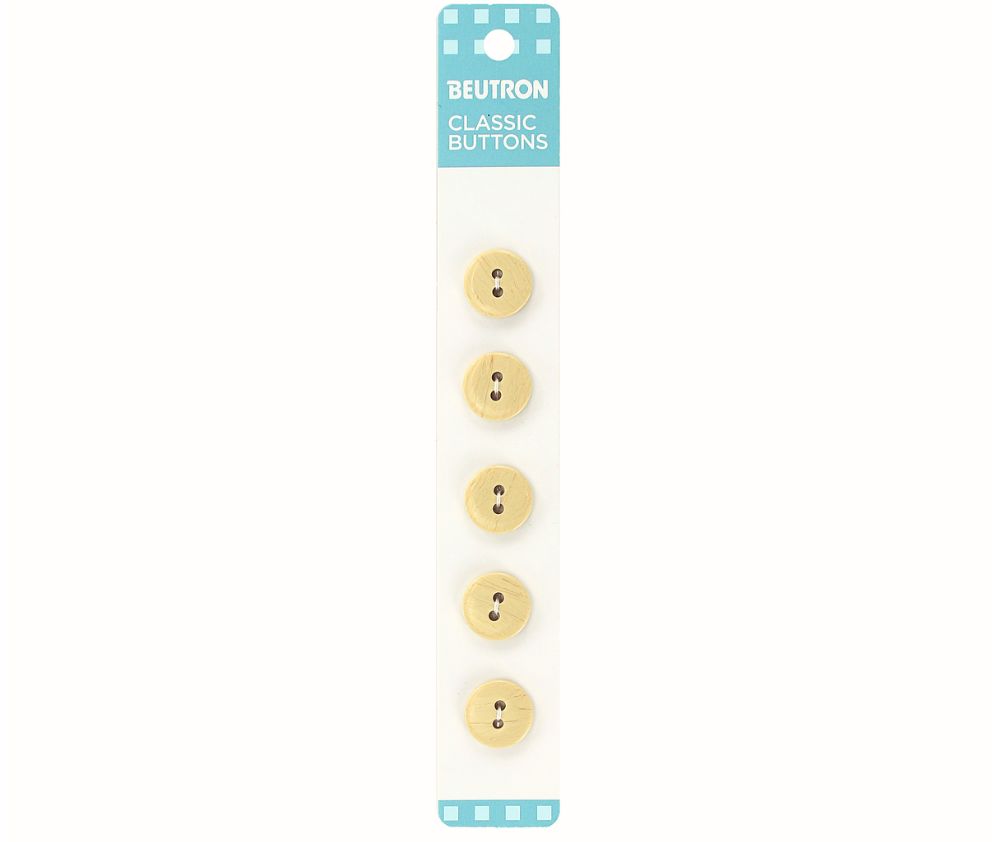 Beutron Classic 2-Hole Buttons 5-Pack - Nature 13mm