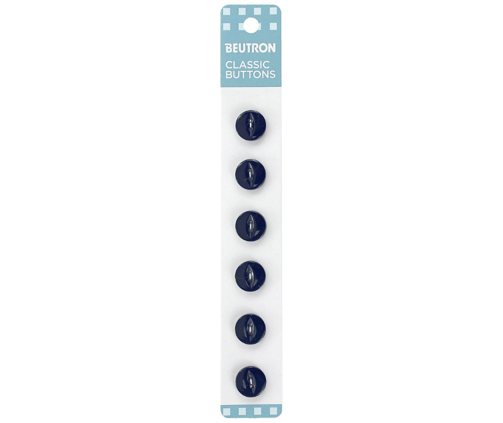Beutron Classic 2-Hole Buttons 6-Pack - Dark Navy 12mm