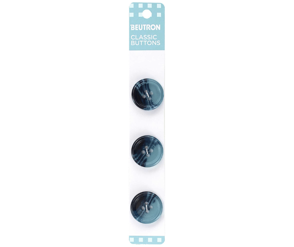 Beutron Classic 4-Hole Buttons 3-Pack - Blue 20mm