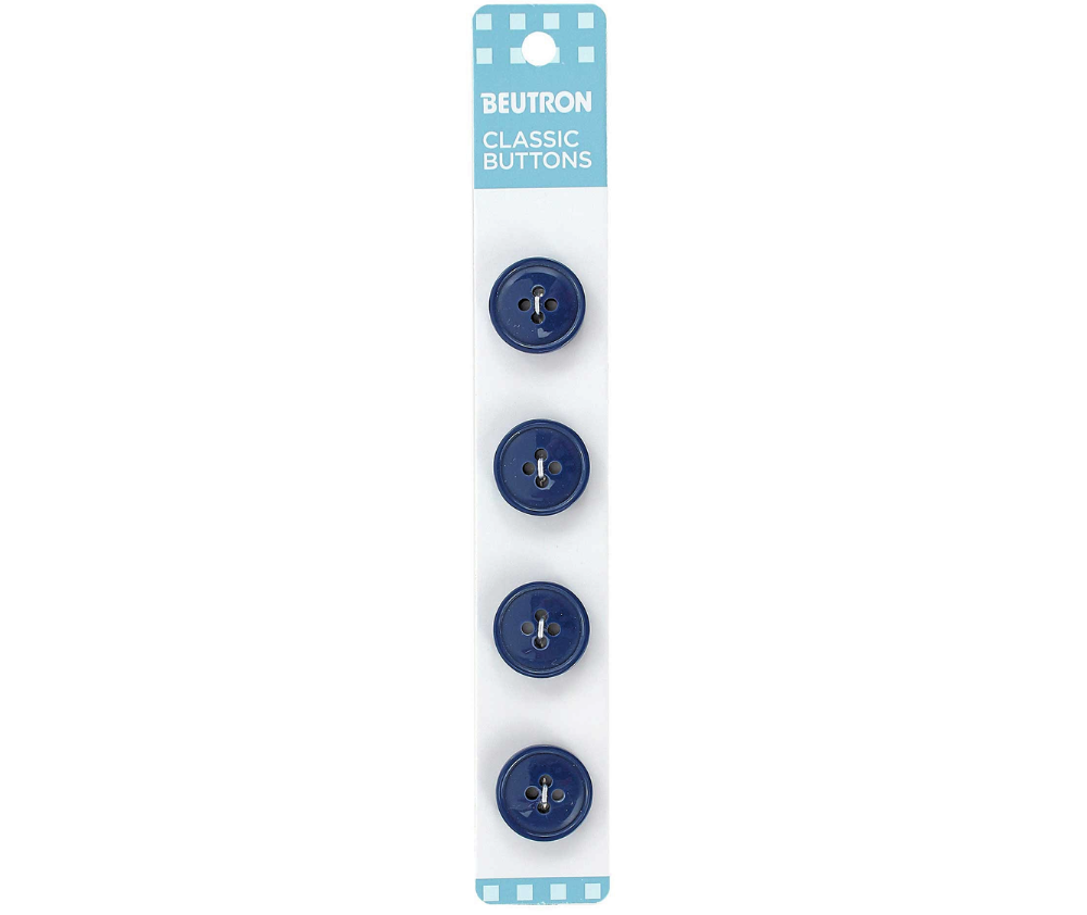 Beutron Classic 4-Hole Buttons 4-Pack - Royal Blue 16mm