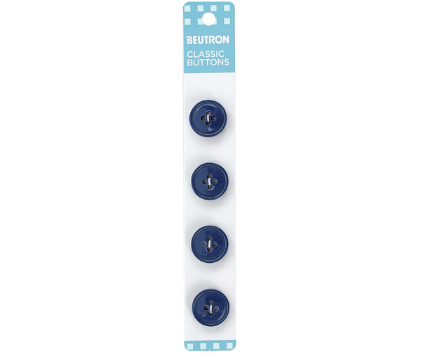 Beutron Classic 4-Hole Buttons 4-Pack - Royal Blue 16mm